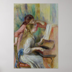 Affiche Pierre jeunes filles de Renoir un   au piano