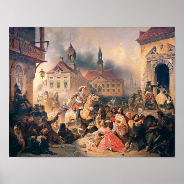 Affiche Pierre le Grand conquiert Narva en 1704, 1859 (Devant)