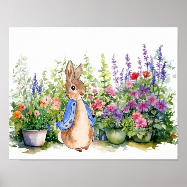 Affiche Pierre le lapin dans son jardin (Devant)