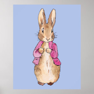 Affiche Pierre le Lapin veste rose    