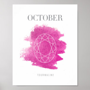 Affiche Pierre porte-bonheur octobre de Tourmaline