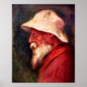 Affiche Pierre Renoir - autoportrait avec le casquette