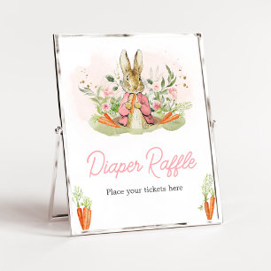 Affiche Pierre rose Baby shower Rabbit Raffin de couche de