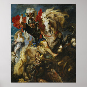 Affiche Pierre Rubens  St George combat le dragon