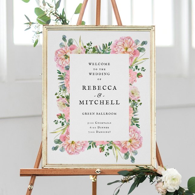 Affiche Pierres blanches Hydrangea Eucalyptus Mariage Bien (Créateur téléchargé)