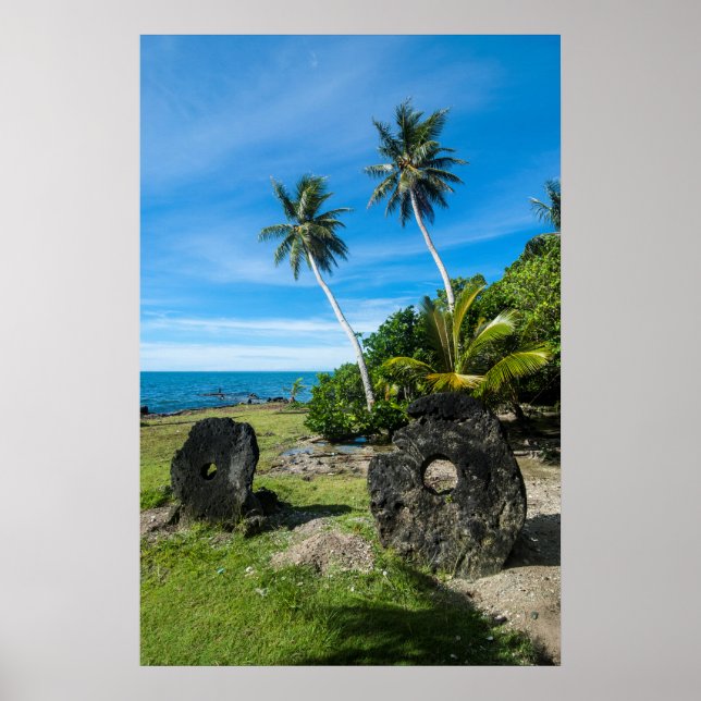 Affiche Pierres de Rai sur l'île de Yap (Devant)