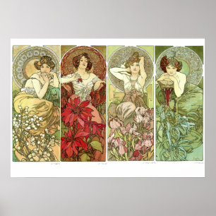 Affiche Pierres précieuses Art Nouveau par Alphonse Mucha