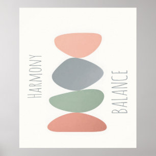 Affiche Pierres Zen Pastel - Mignon et Branché Sca