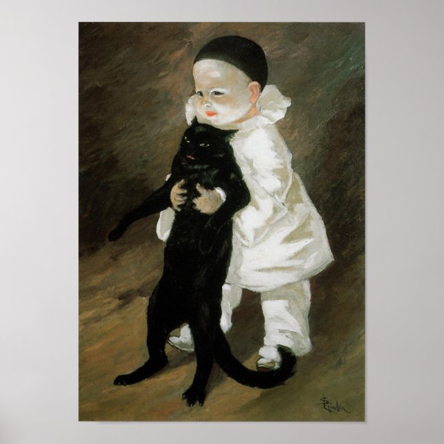 Affiche Pierrot avec chat, Alexandre Steinlen (Devant)