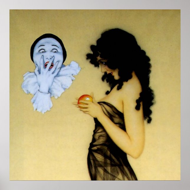 Affiche « Pierrot et Tentation » de Raphael Kirchner (Devant)