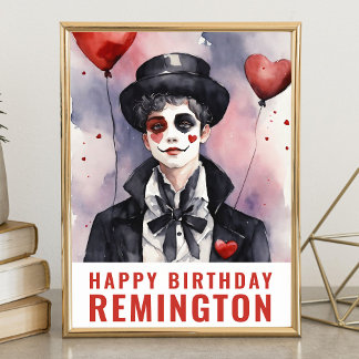 Affiche Pierrot noir et blanc