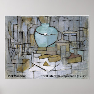 Affiche Piet Mondrian à vie morte avec Gingerpot II