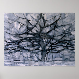 Affiche Piet Mondrian Célèbre Peinture L'Arbre Gris