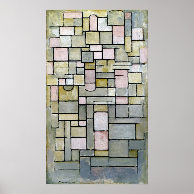 Affiche Piet Mondrian Composition 8 (Devant)