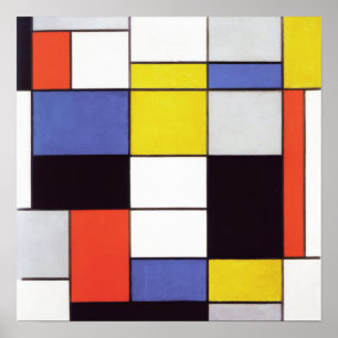 Affiche Piet Mondrian Composition Art Abstrait Géométrique