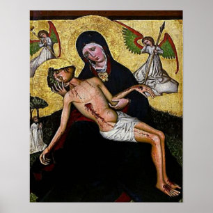 Affiche Pieta Jesus Crucifixion Lamentation Vierge Marie 0