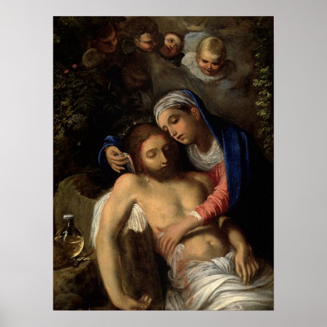 Affiche Pietà (Marie et Jésus) (par Adam Elsheimer) (Devant)