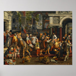 Affiche Pieter Aertsen - Les actes chrétiens de miséricord