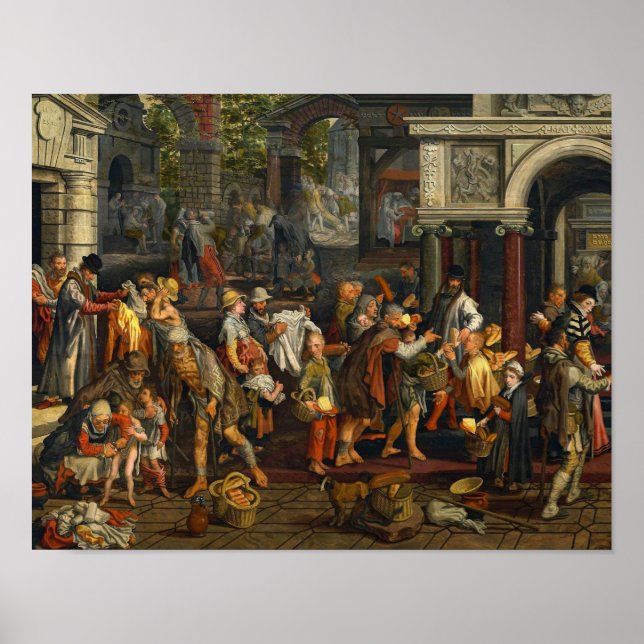 Affiche Pieter Aertsen - Les actes chrétiens de miséricord (Devant)
