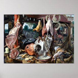 Affiche Pieter Aertsen Un stand de viande avec la Sainte F