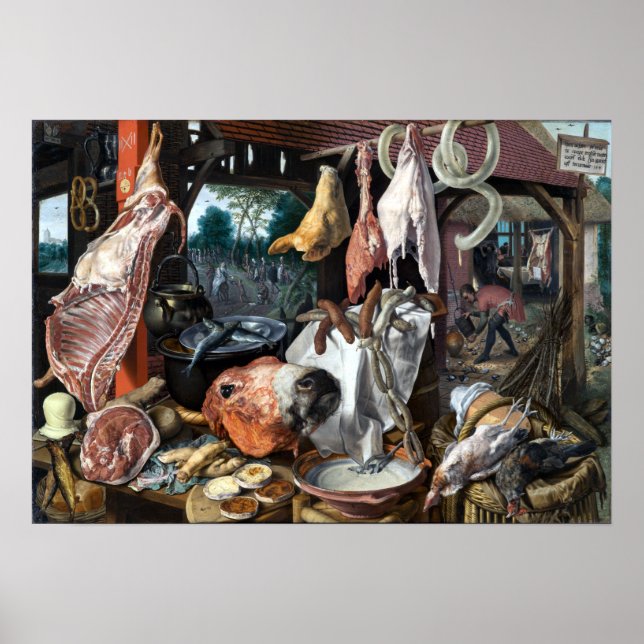 Affiche Pieter Aertsen Un stand de viande avec la Sainte F (Devant)