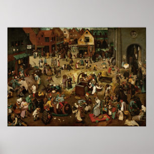 Affiche PIETER BRUEGEL - Combat entre le carnaval et prêté