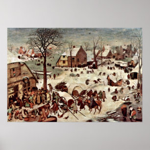 Affiche Pieter Bruegel l'aîné - recensement à Bethlehem