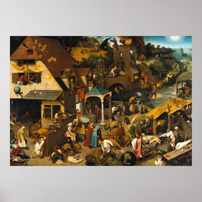 Affiche Pieter Bruegel l'Ancien- Proverbes Néerlandais (Devant)