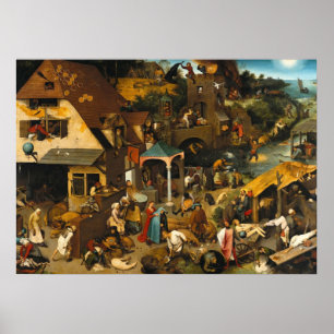 Affiche Pieter Bruegel les proverbes plus anciens de