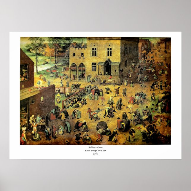 Affiche Pieter Bruegel's "Children’s Games" - 1560 (Devant)