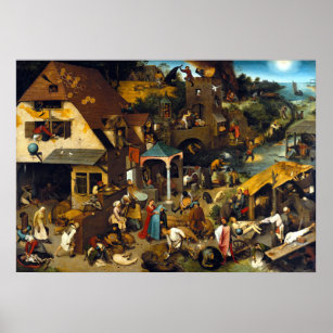 Affiche Pieter Brueghel Proverbes de Nétherlandise