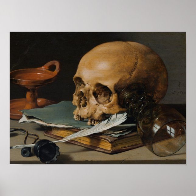 Affiche Pieter Claesz : Silence Life with a Skull (Devant)