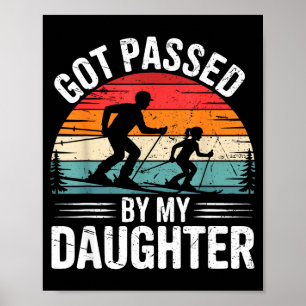 Affiche Piétiné par ma fille Ski Papa Rétro Neige Srts Des
