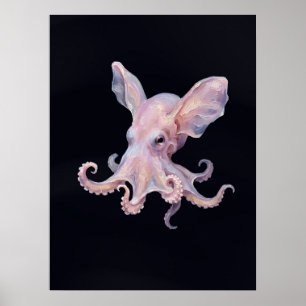 Affiche Pieuvre Dumbo — Peinture à l'huile Impasto de haut