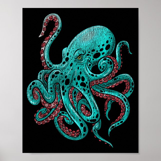 Affiche Pieuvre Kraken (Devant)