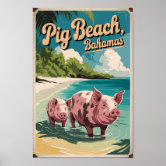 Affiche De Voyage Vintage Nassau Bahamas - Reproduction Giclée - Format Papier Mat