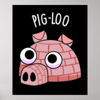 Pig-loo Funny Igloo Pun Dark BG