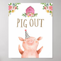 Pig Out Farm Animaux Buffet Girl Anniversaire rose