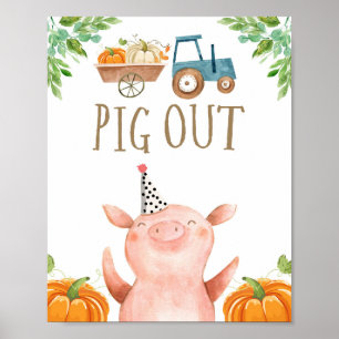 Affiche Pig Out Farm Animaux Citrouille Fall Boy Anniversa