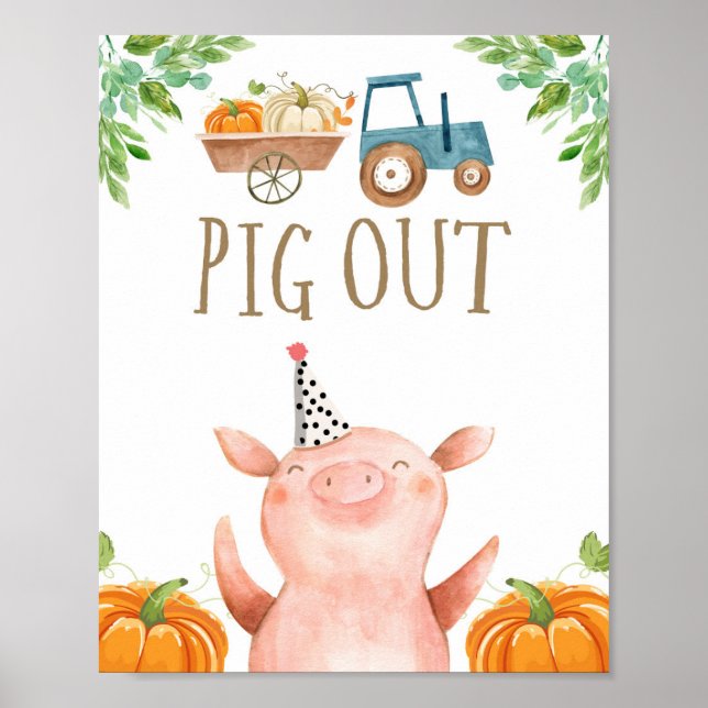 Affiche Pig Out Farm Animaux Citrouille Fall Boy Anniversa (Devant)