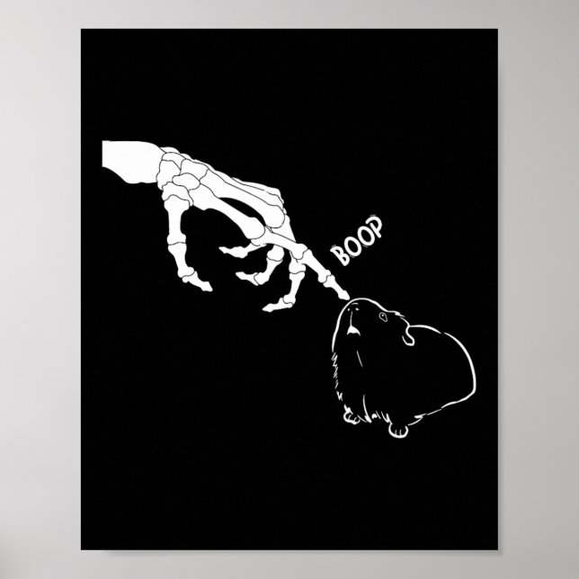 Affiche Pig Scary Skeleton Main Boop Funny Éffrayant Hallo (Devant)