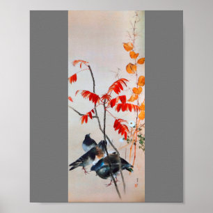 Affiche Pigeon and Autumn Grass, Watanabe Seitei