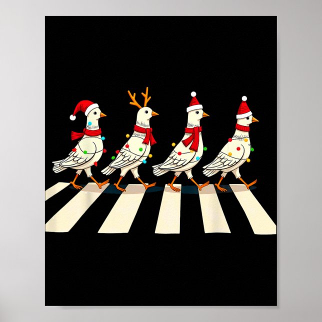 Affiche Pigeon Crossing Road Xmas (Devant)