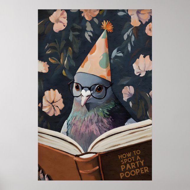 Affiche Pigeon Drôle Lisant Comment Repérer un Rabat-Joie (Devant)