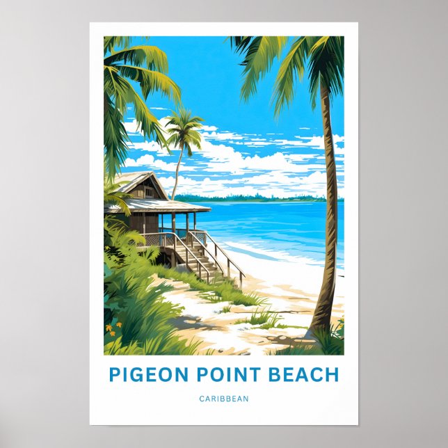 Affiche Pigeon Point Beach Caraïbes (Devant)