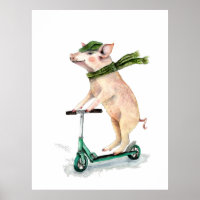 Piggy sur scooter