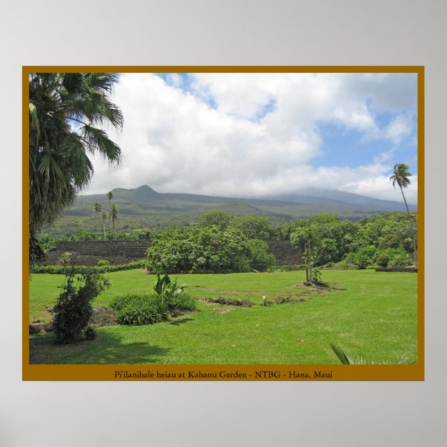 Affiche Pi'ilanihale Heiau au jardin Kahanu - Maui (Devant)