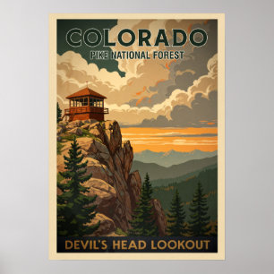 Affiche Pike National Forest - Devil's Head Outlook V01