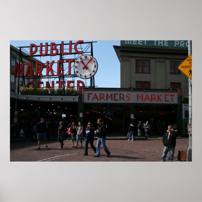 Affiche Pike Place Market, Seattle Washington (Devant)