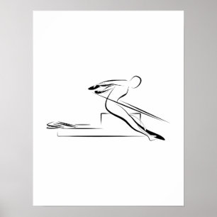 Affiche Pilates - cheval inverse sur le réformateur